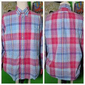 Brooks Brothers Regent 1818 Plaid Button-Down Shirt Men’s XL – Red & Blue L/S